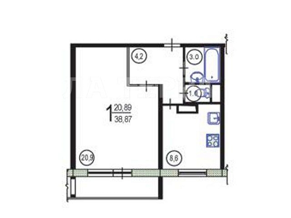 Квартира по адресу: г Москва, Таллинская ул, 8, общая площадь 39 (№74359)