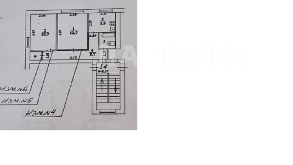 Квартира по адресу: г Балашиха, Советская ул, 13, общая площадь 42.2 (№74489)