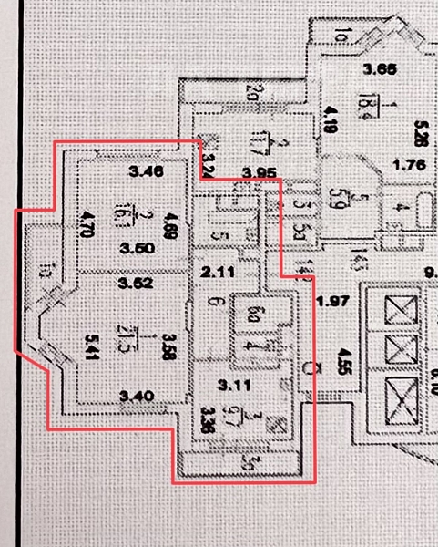 Квартира по адресу: Москва, Алтуфьевский, Черского проезд, 15, общая площадь 61.7 (№74448)