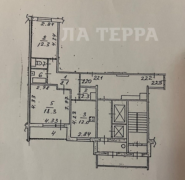Квартира по адресу: Домодедово, Северный, Овражная ул, 1к2, общая площадь 60.4 (№74331)