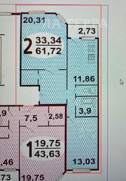 Снять 2-к квартиру, 60 кв.м., Одинцово, Чистяковой ул, 58 (№74191)