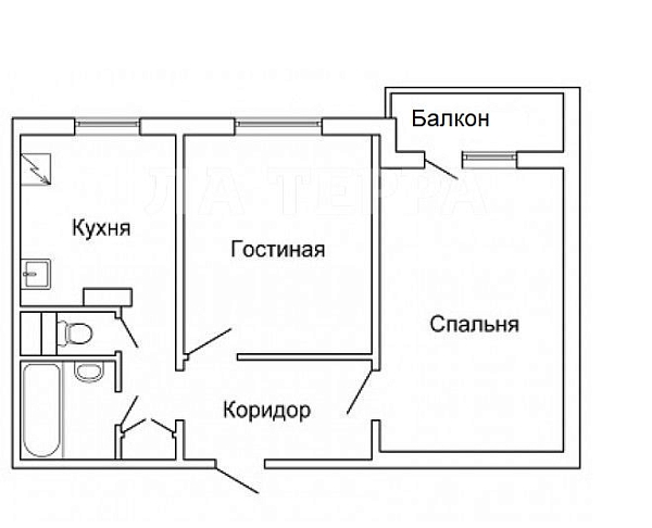 Квартира по адресу: г Красногорск, Строительный проезд, 4, общая площадь 43 (№70039)