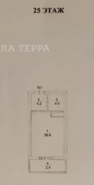 Квартира по адресу: Реутов, Октября ул, 52, общая площадь 31.9 (№74288)