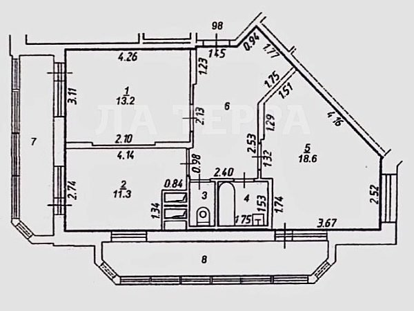 Квартира по адресу: Красногорск, Космонавтов б-р, 7, общая площадь 56 (№74310)