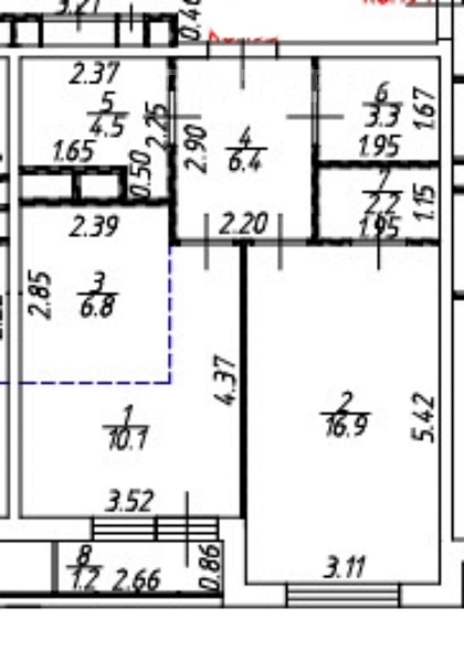 Квартира по адресу: Опалиха, Новая Московская , 49к4, общая площадь 51.4 (№74398)