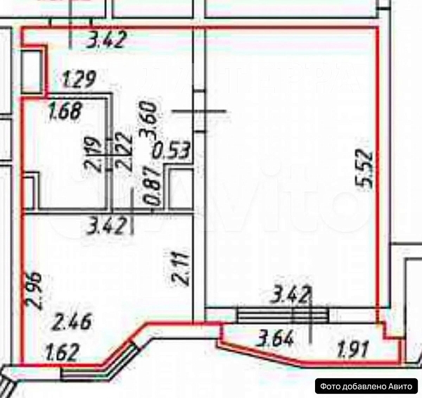 Квартира по адресу: г Красногорск, Московская ул, 3, общая площадь 38.6 (№74399)