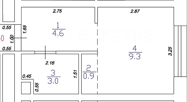 Квартира по адресу: Москва, Автомобильный проезд, 4, общая площадь 17.8 (№74287)