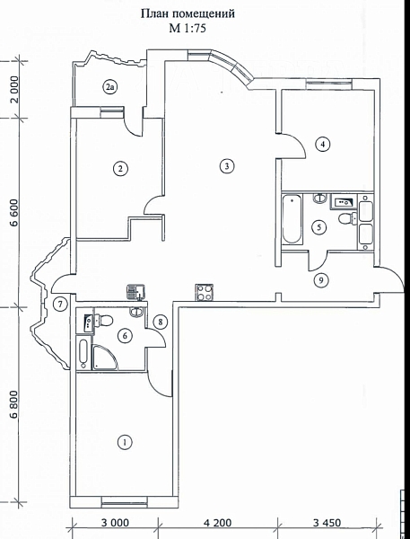 Квартира по адресу: Красногорск, Красногорский б-р, 17, общая площадь 94.7 (№74424)