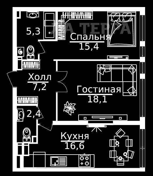 Квартира по адресу: Москва, Херсонская ул, 43к5, общая площадь 64.5 (№73940)