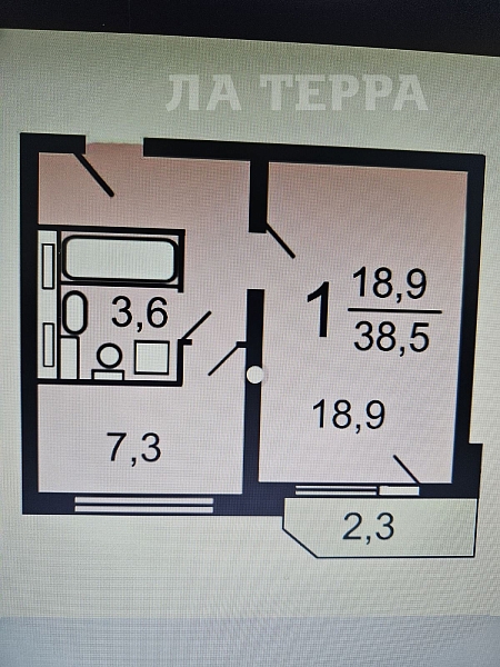 Квартира по адресу: Красногорск, Ленина ул, 44, общая площадь 38.5 (№74563)