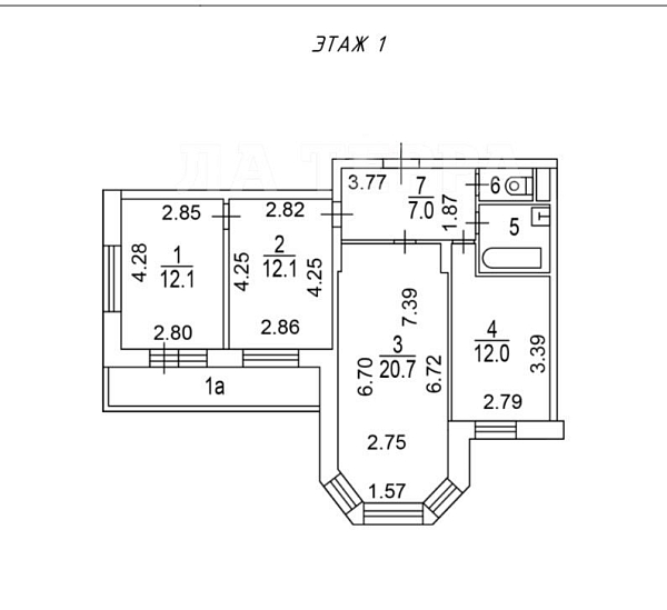 Квартира по адресу: Москва, Гольяново, Байкальская ул, 18к1, общая площадь 69 (№74413)