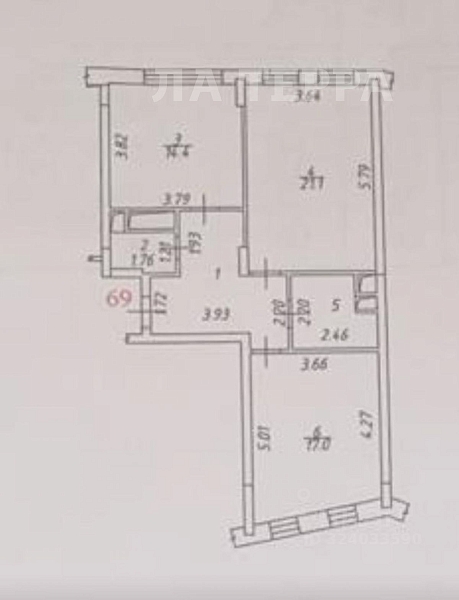 Квартира по адресу: Опалиха мкр, Ахматовой ул, 25, общая площадь 71 (№74524)