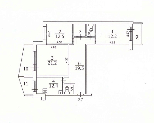 Квартира по адресу: Красного, ул. Военный Городок Павшино, 5, общая площадь 95 (№74369)
